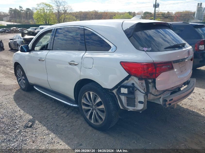 2016 Acura Mdx Technology Acurawatch Plus Packages/Technology Package VIN: 5FRYD4H43GB014801 Lot: 39256120