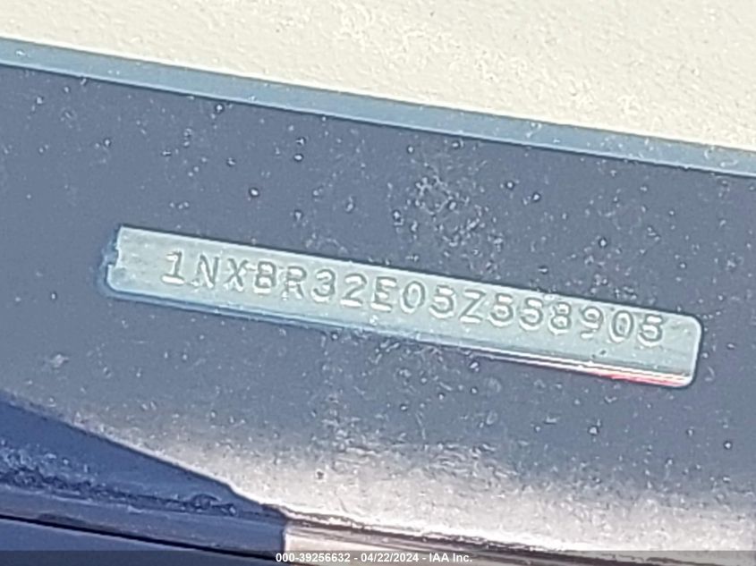 2005 Toyota Corolla Ce VIN: 1NXBR32E05Z558905 Lot: 39256632