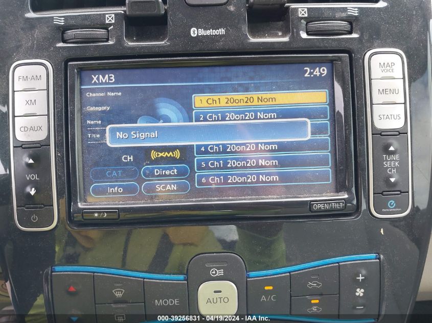 2012 Nissan Leaf Sl VIN: JN1AZ0CP2CT023322 Lot: 39256831