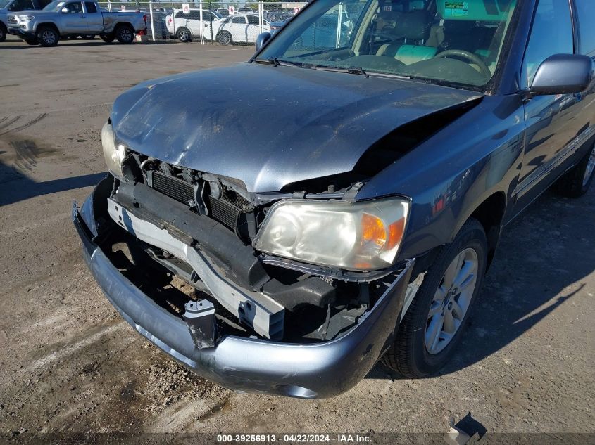 2006 Toyota Highlander Hybrid Limited V6 VIN: JTEEW21AX60029114 Lot: 39256913