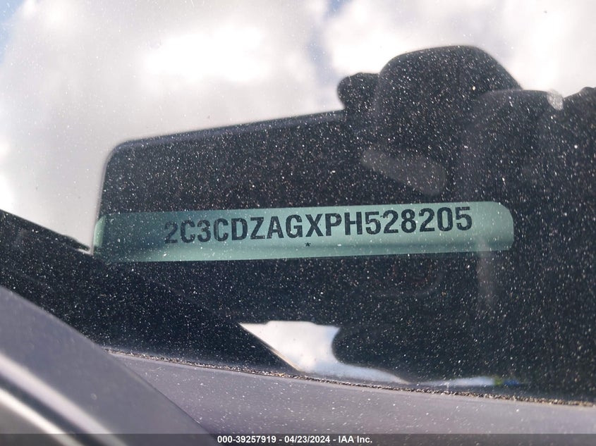 VIN 2C3CDZAGXPH528205 2023 DODGE CHALLENGER SXT