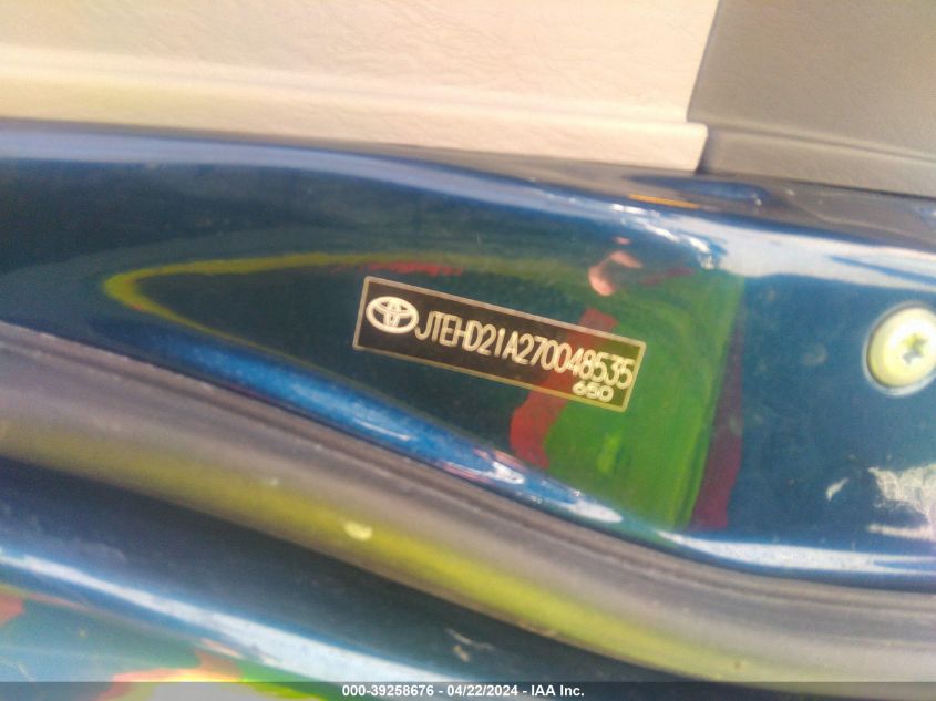 2007 Toyota Highlander VIN: JTEHD21A270048535 Lot: 39258676