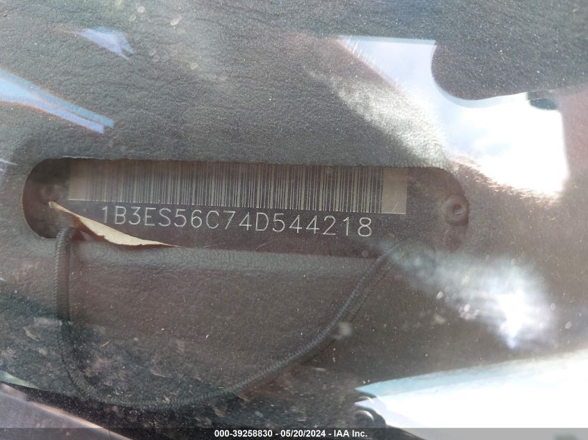 2004 Dodge Neon Sxt VIN: 1B3ES56C74D544218 Lot: 39258830