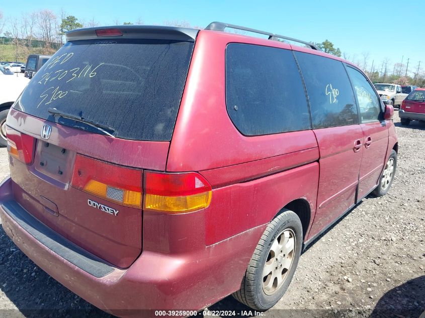 2002 Honda Odyssey Ex VIN: 5FNRL186X2B030611 Lot: 39259000