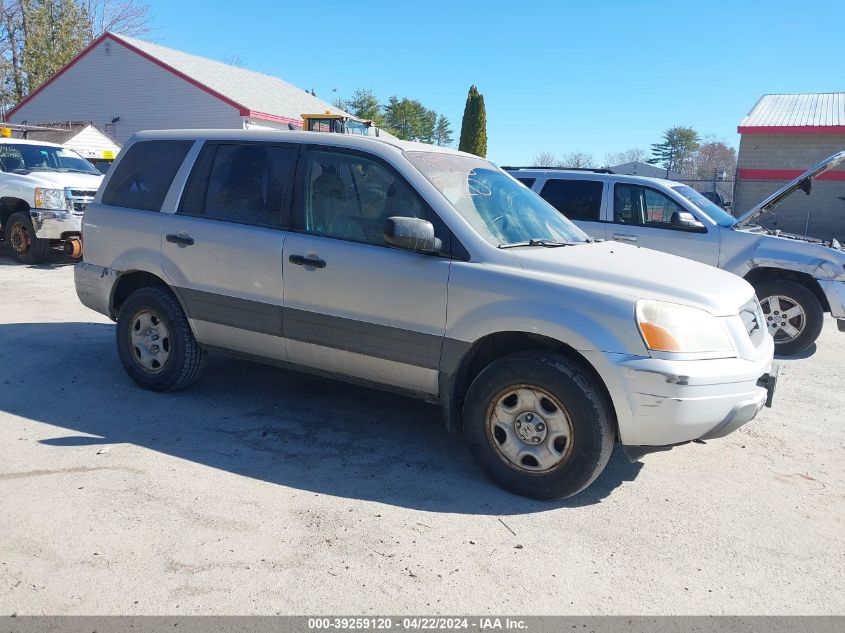 2005 Honda Pilot Lx VIN: 2HKYF18185H510952 Lot: 39259120