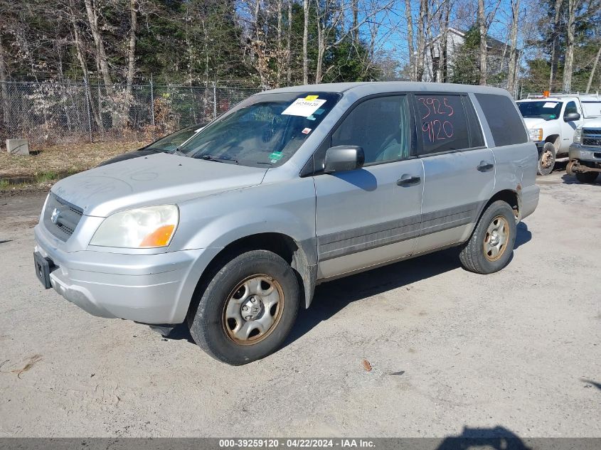 2005 Honda Pilot Lx VIN: 2HKYF18185H510952 Lot: 39259120