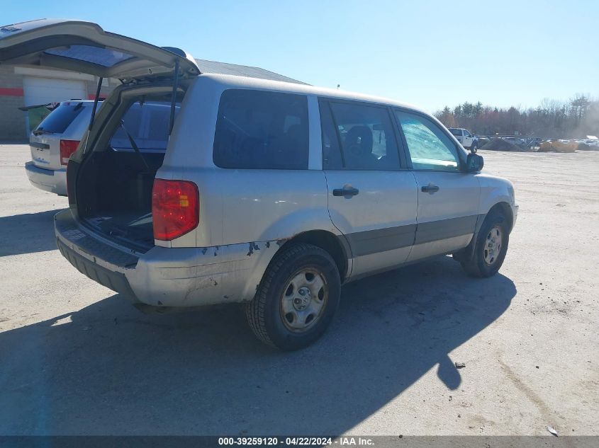 2005 Honda Pilot Lx VIN: 2HKYF18185H510952 Lot: 39259120