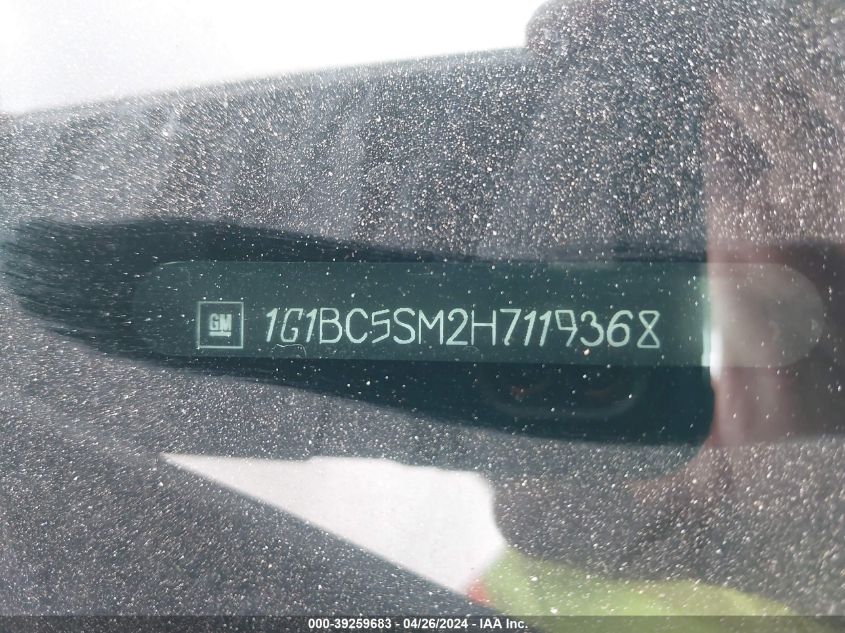 2017 Chevrolet Cruze Ls Auto VIN: 1G1BC5SM2H7119368 Lot: 39243237
