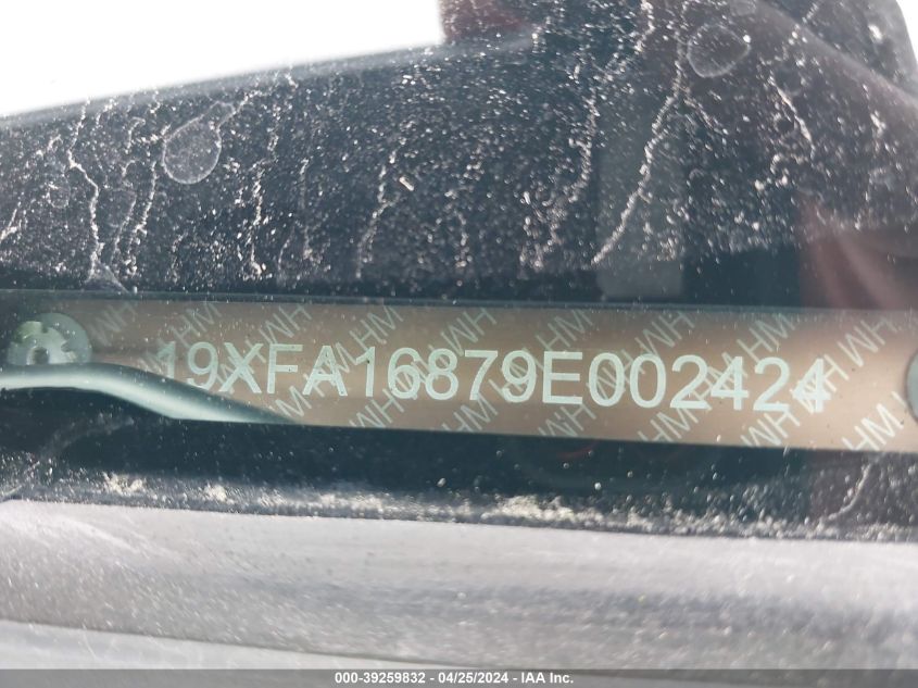 2009 Honda Civic Ex VIN: 19XFA16879E002424 Lot: 39243207