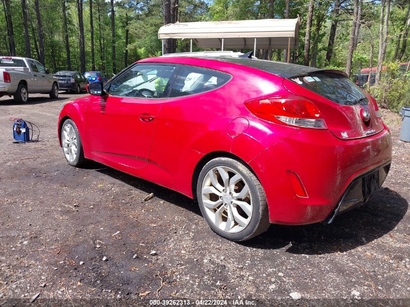 2012 Hyundai Veloster Base W/Red/Black VIN: KMHTC6AD3CU079181 Lot: 39262313
