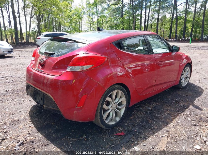 2012 Hyundai Veloster Base W/Red/Black VIN: KMHTC6AD3CU079181 Lot: 39262313