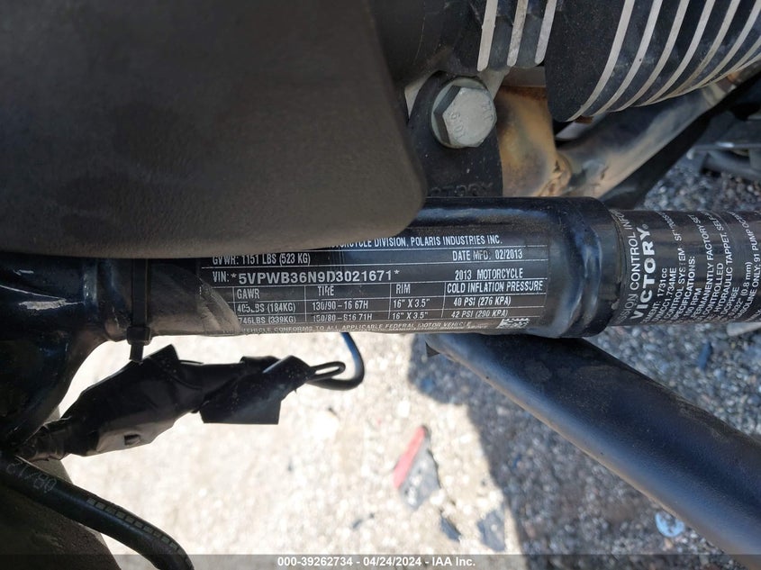 2013 VICTORY MOTORCYCLES HIGH-BALL - 5VPWB36N9D3021671