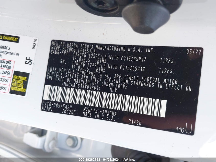 2022 TOYOTA COROLLA CROSS LE - 7MUCAABG1NV019614