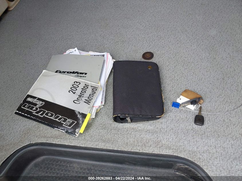 2003 Volkswagen Eurovan Mv VIN: WV2EB47003H000892 Lot: 39262883