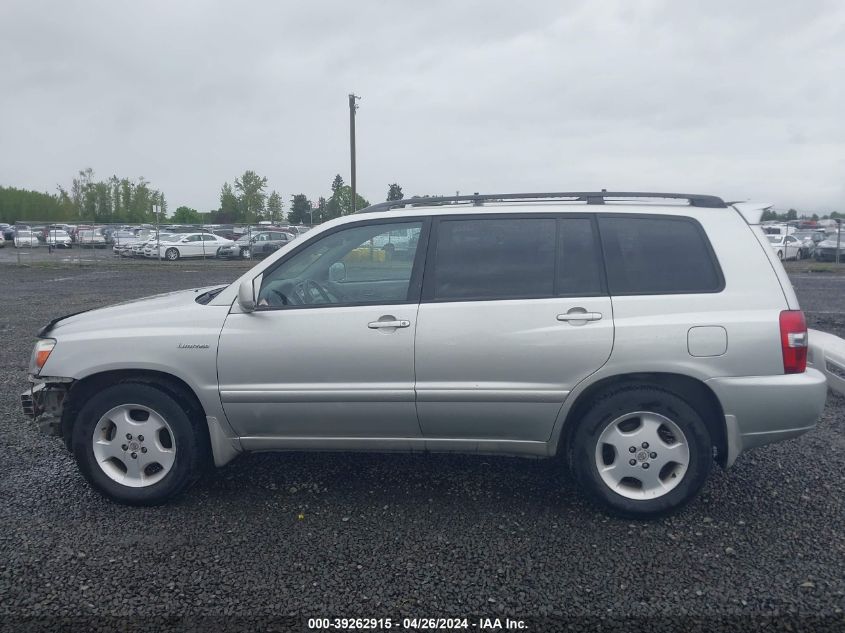 2005 Toyota Highlander Limited V6 VIN: JTEEP21A250126108 Lot: 39262915