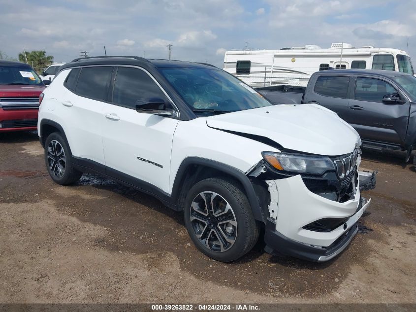 2022 Jeep Compass Limited 4X4 VIN: 3C4NJDCB3NT154008 Lot: 39263822