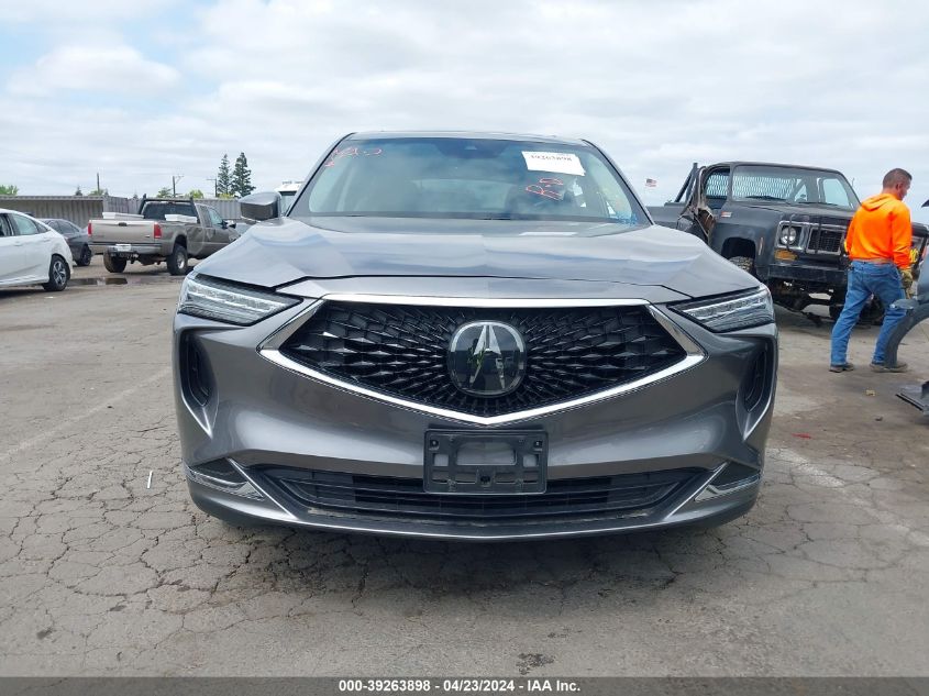 2022 Acura Mdx Standard VIN: 5J8YE1H37NL016289 Lot: 39263898