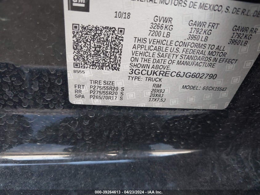 2018 CHEVROLET SILVERADO 1500 2LT - 3GCUKREC6JG602790