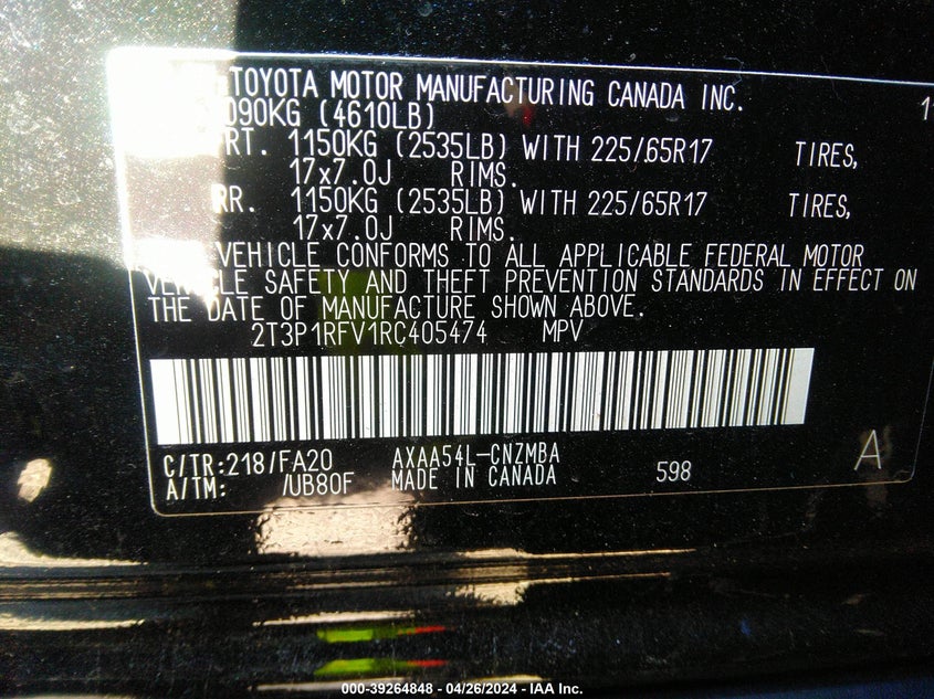 2024 TOYOTA RAV4 XLE/XLE PREMIUM - 2T3P1RFV1RC405474