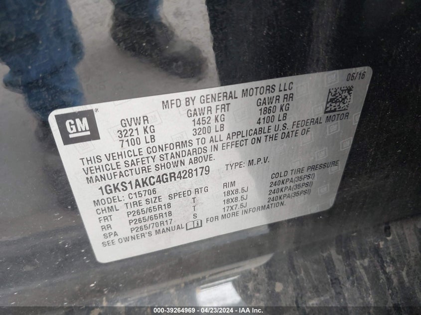 2016 GMC YUKON SLE - 1GKS1AKC4GR428179