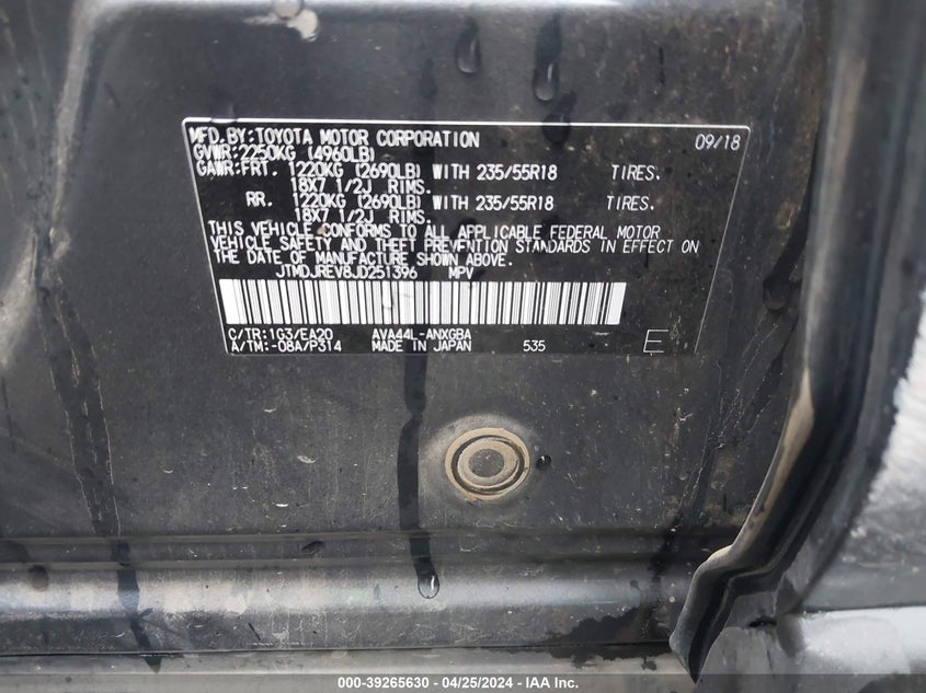 2018 TOYOTA RAV4 HYBRID LIMITED - JTMDJREV8JD251396