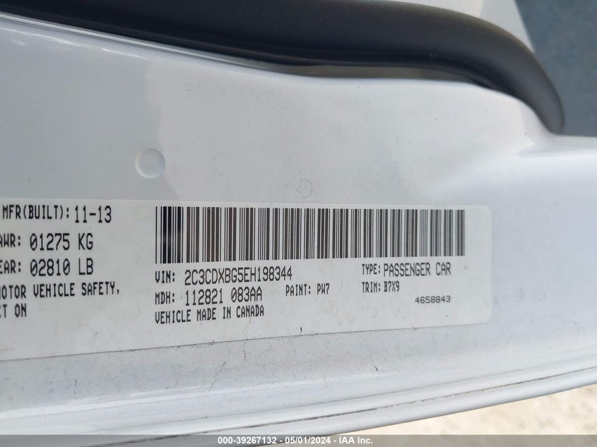 2014 DODGE CHARGER SE - 2C3CDXBG5EH198344