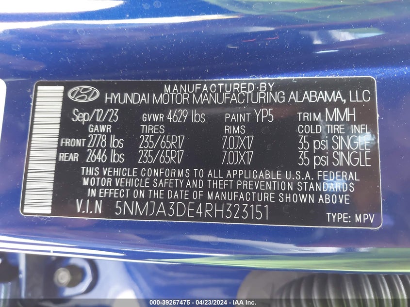 2024 HYUNDAI TUCSON SE - 5NMJA3DE4RH323151