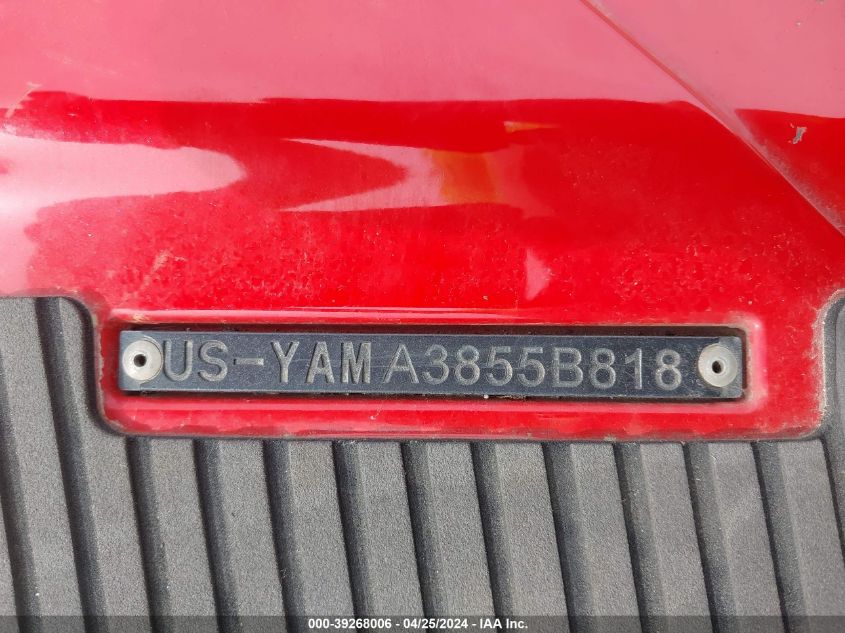 2018 Yamaha Vx VIN: YAMA3123B818 Lot: 39240458