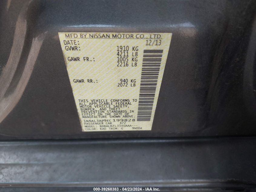 1N4AL3AP9EC199828 | 2014 NISSAN ALTIMA