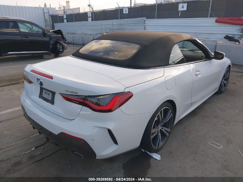 2022 BMW 430I VIN: WBA23AT04NCJ09730 Lot: 39269592