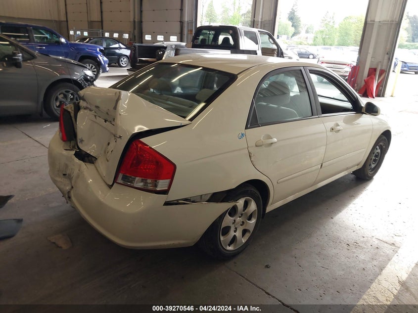 2009 Kia Spectra Lx VIN: KNAFE222895662511 Lot: 39270546