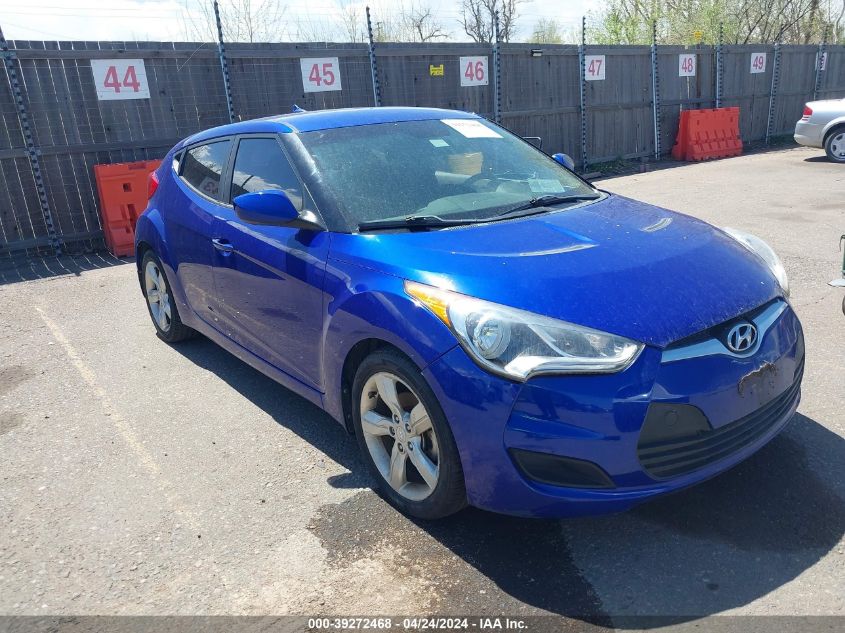 2013 Hyundai Veloster Base W/Black VIN: KMHTC6AD1DU106721 Lot: 39272468