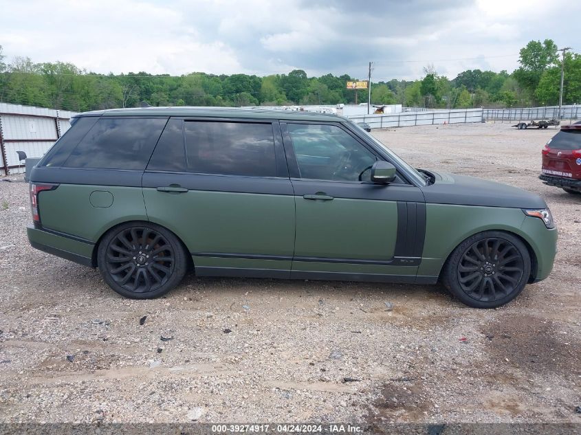 2016 Land Rover Range Rover 5.0L V8 Holland Holland/5.0L V8 Supercharged Autobiography VIN: SALGV3EF4GA271364 Lot: 39274917