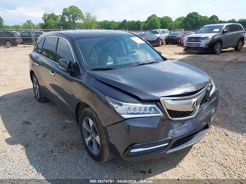 2016 Acura Mdx Acurawatch Plus Package VIN: 5FRYD3H22GB016774 Lot: 39275791