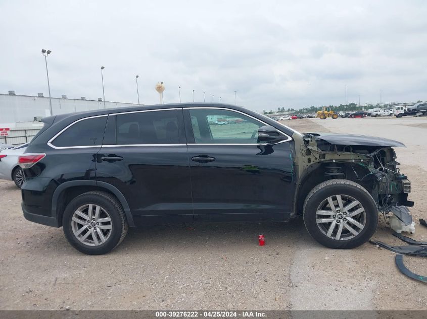 2016 Toyota Highlander Le V6 VIN: 5TDZKRFH5GS125053 Lot: 39276222