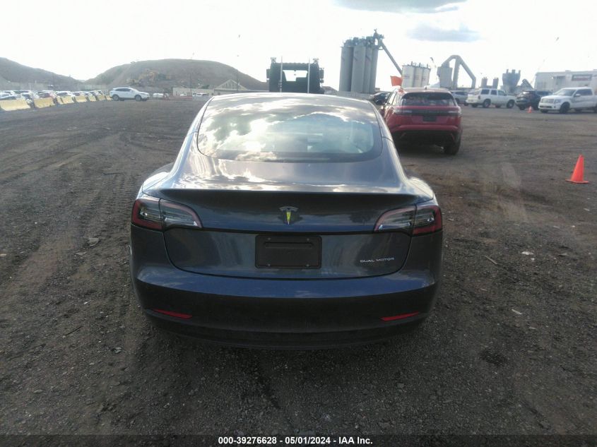 2022 Tesla Model 3 Long Range Dual Motor All-Wheel Drive VIN: 5YJ3E1EB9NF236895 Lot: 39276628