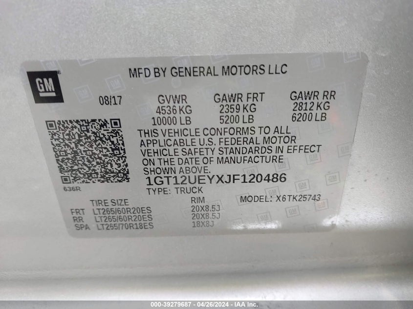 2018 GMC SIERRA 2500HD DENALI - 1GT12UEYXJF120486