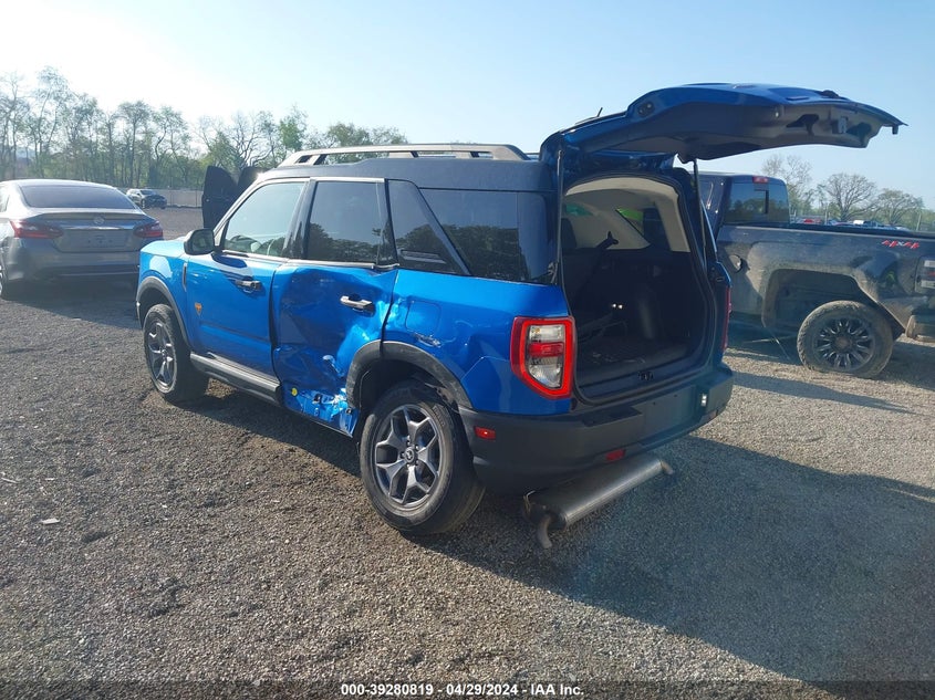 2022 Ford Bronco Sport Badlands VIN: 3FMCR9D95NRD72856 Lot: 39280819