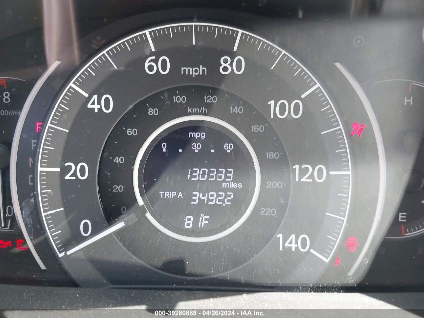 2013 Honda Cr-V Ex-L VIN: 2HKRM3H72DH504198 Lot: 39280889