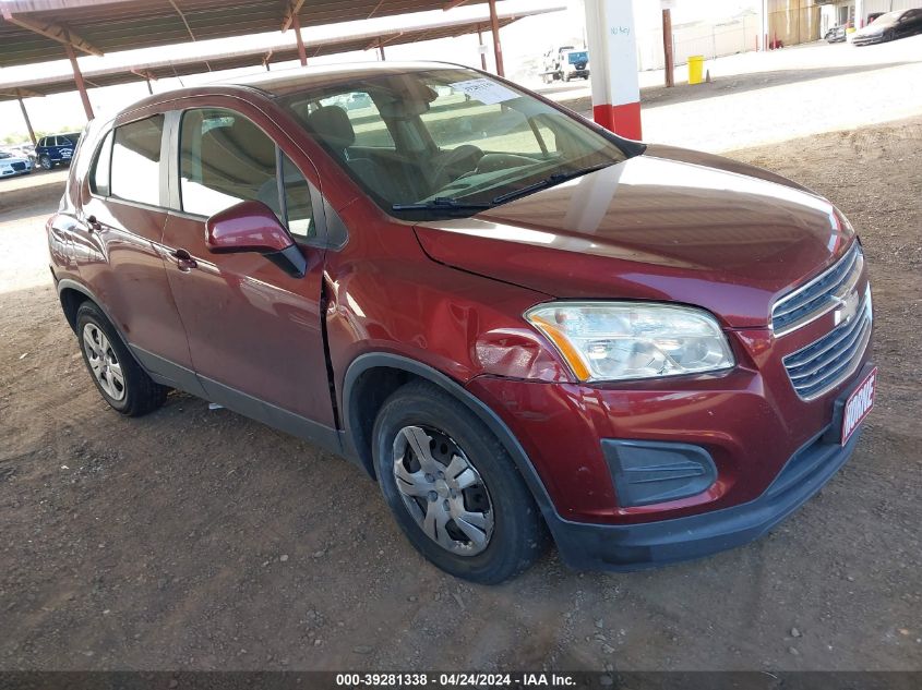 2016 Chevrolet Trax 1Ls VIN: 3GNCJKSB6GL263201 Lot: 39281338