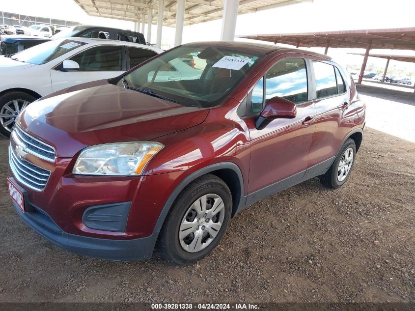 2016 Chevrolet Trax 1Ls VIN: 3GNCJKSB6GL263201 Lot: 39281338