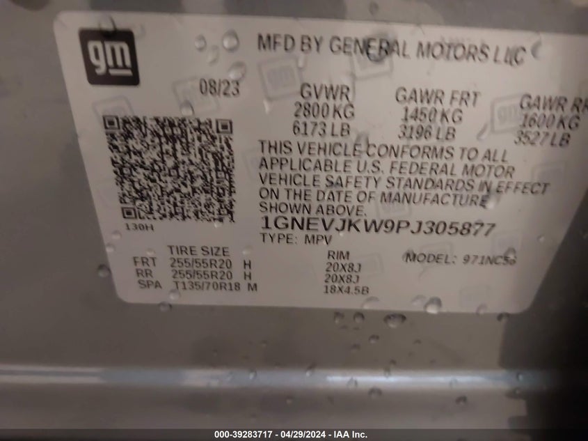 2023 CHEVROLET TRAVERSE RS - 1GNEVJKW9PJ305877