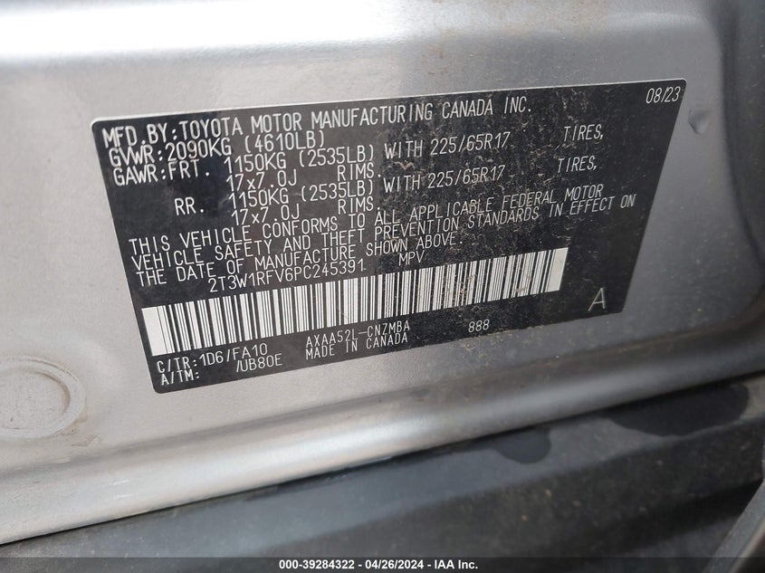 2023 TOYOTA RAV4 XLE - 2T3W1RFV6PC245391