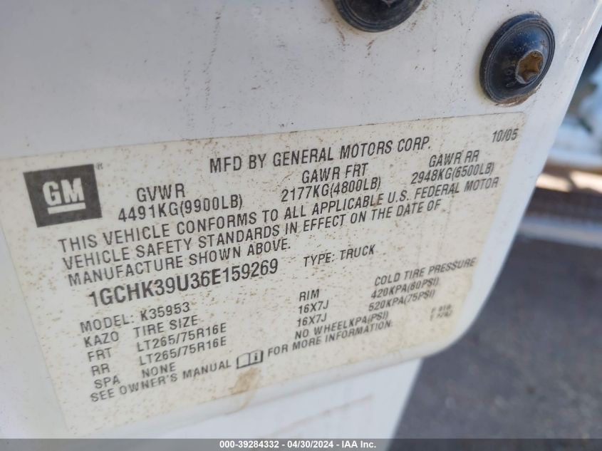 2006 Chevrolet Silverado 3500 VIN: 1GCHK39U36E159269 Lot: 39284332