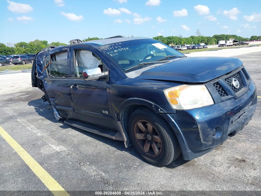 2008 Nissan Armada Se VIN: 5N1BA08D58N606952 Lot: 39284608