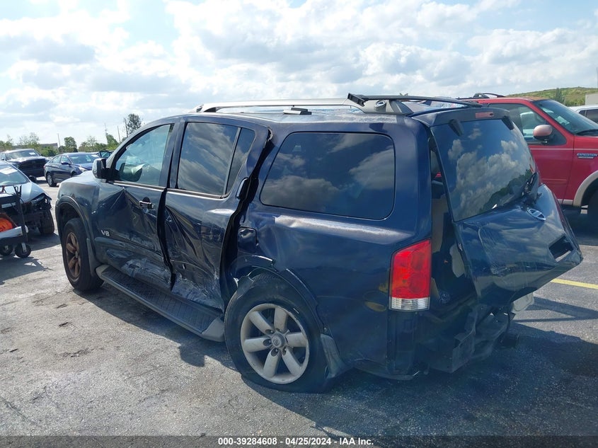 2008 Nissan Armada Se VIN: 5N1BA08D58N606952 Lot: 39284608