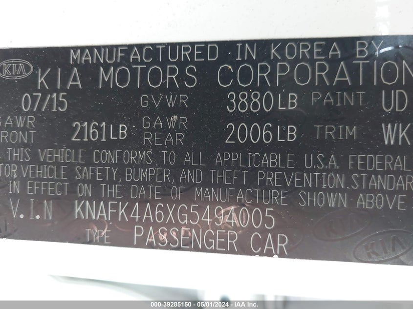 2016 KIA FORTE LX - KNAFK4A6XG5494005