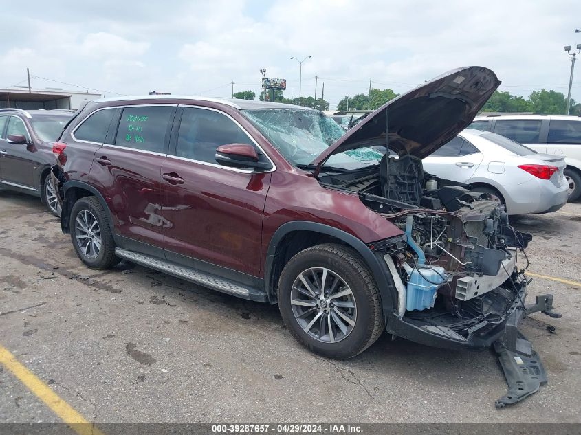 2019 Toyota Highlander Xle VIN: 5TDKZRFH9KS359654 Lot: 39287657