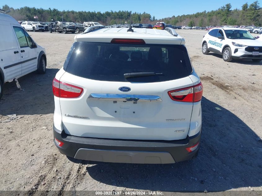 2021 Ford Ecosport Titanium VIN: MAJ6S3KL8MC402484 Lot: 39287697