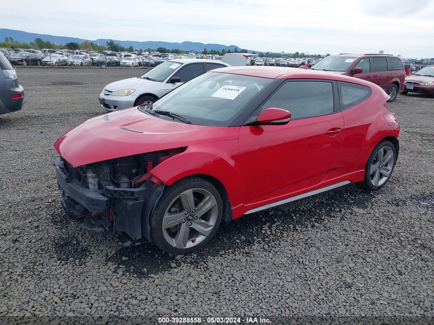 2014 Hyundai Veloster Turbo W/Black VIN: KMHTC6AE5EU196319 Lot: 39288558